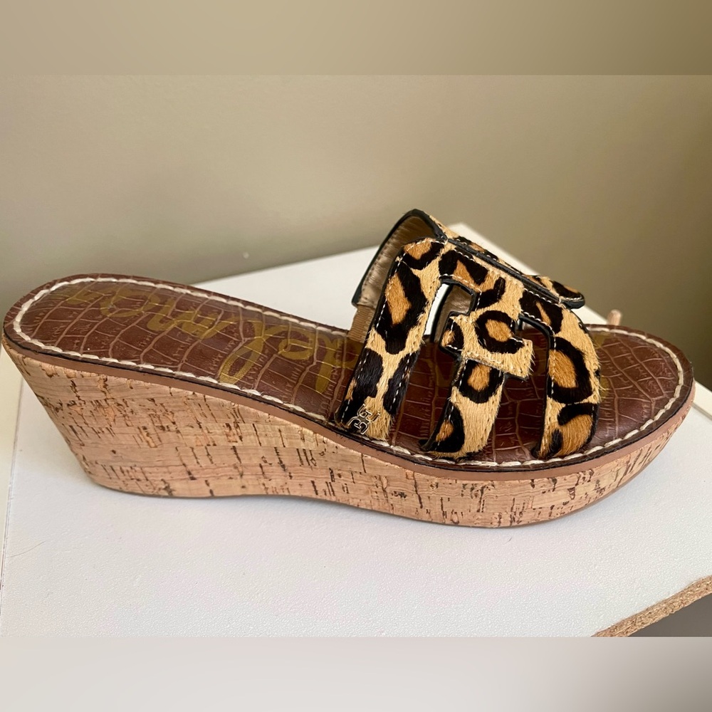 Sam Edelman Leopard Print Wedge Sandals